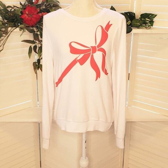 WILDFOX CHRISTMAS BOW LIGHT WEIGHT SWEATSHIRT SIZE SMALL - Picture 2 of 6